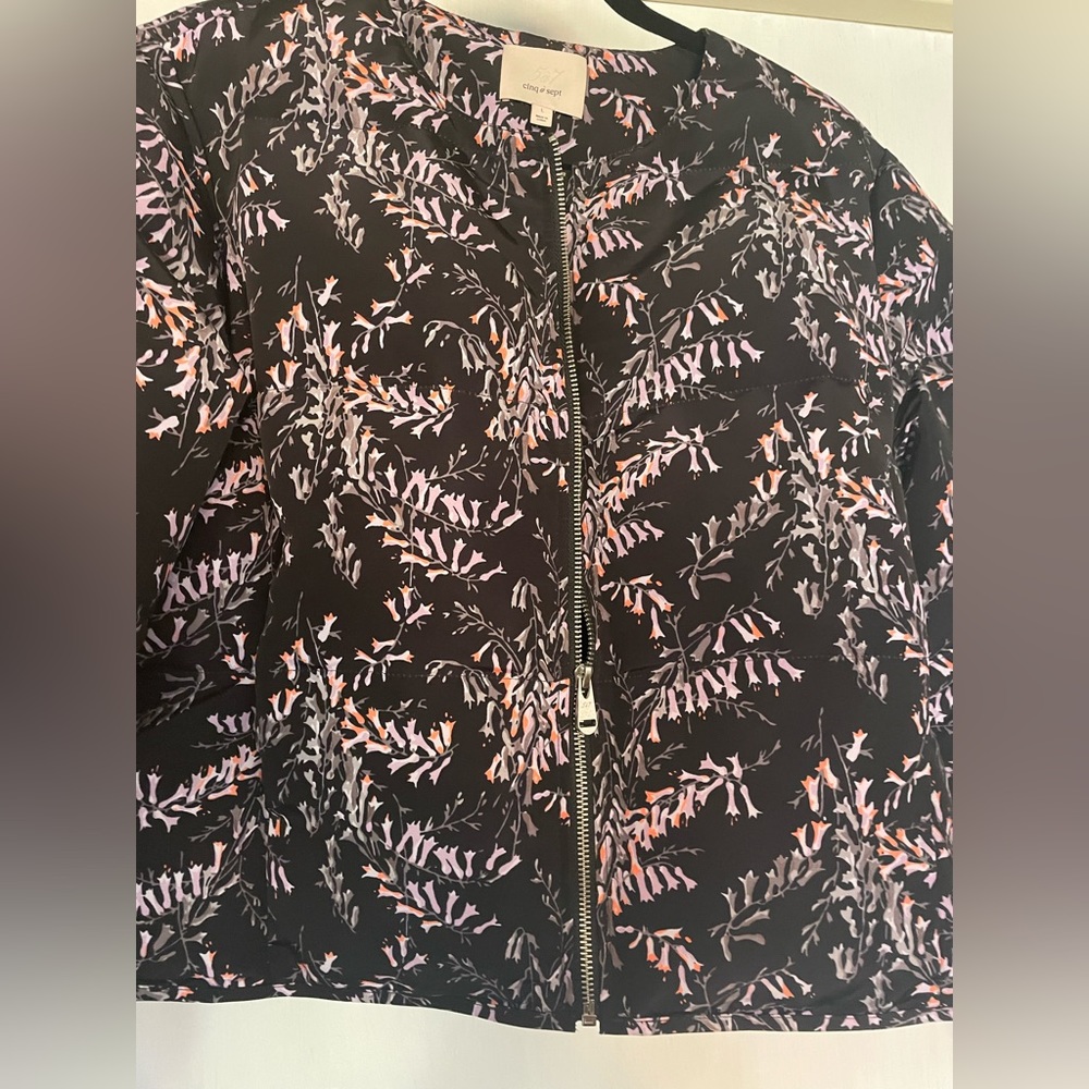 Cinq a Sept Unique Floral Puffer Jacket